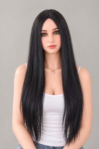 Perücke - schwarz, glatte Haare