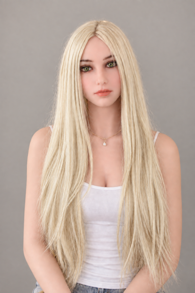 Perücke - blond mit Mittelscheitel