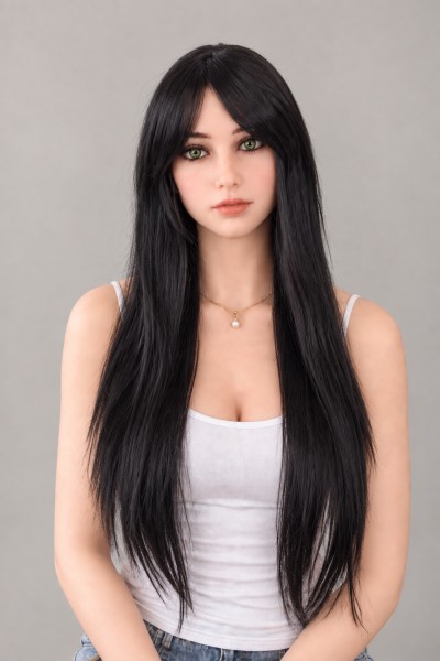 Perücke - schwarz, neckischer Pony
